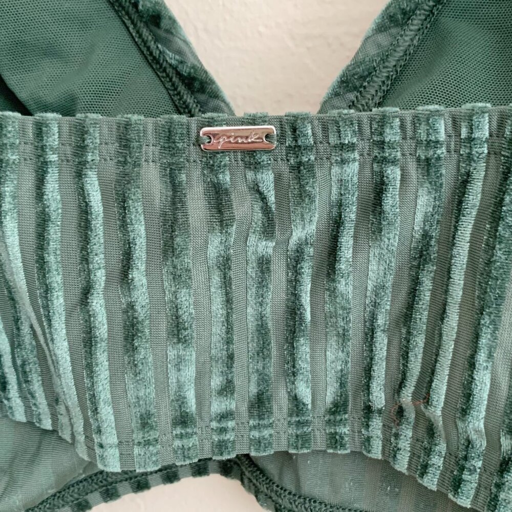 Victoria's Secret PINK Velvet & Sheer Stripe Bralette • Women’s M/L - Picture 4 of 4